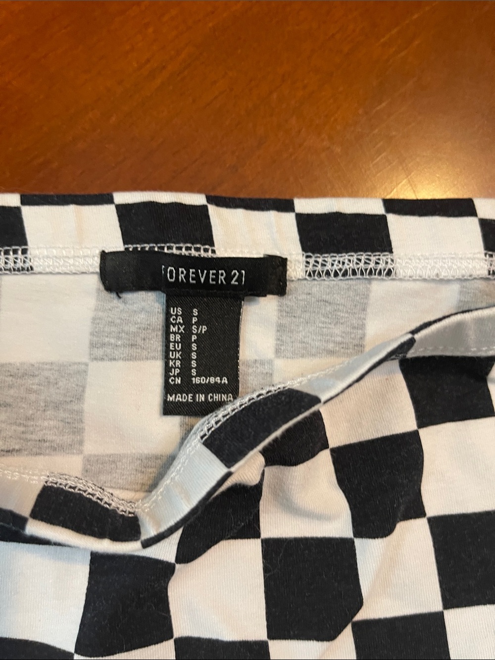 Forever 21 Black and White Checkerboard Tube Top - Picture 3 of 7